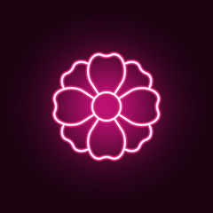 Poster - flower icon. Elements of Web in neon style icons. Simple icon for websites, web design, mobile app, info graphics