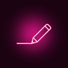 Poster - pencil with a line icon. Elements of Web in neon style icons. Simple icon for websites, web design, mobile app, info graphics