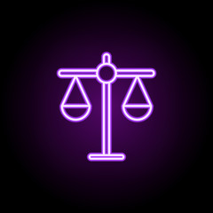Poster - libra neon icon. Elements of finance and chart set. Simple icon for websites, web design, mobile app, info graphics