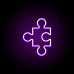 Poster - puzzle neon icon. Elements of finance and chart set. Simple icon for websites, web design, mobile app, info graphics