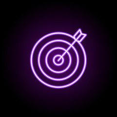 Poster - aim neon icon. Elements of finance and chart set. Simple icon for websites, web design, mobile app, info graphics