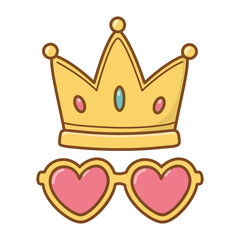 Poster - crown and heart sunglasses