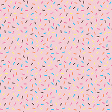 Sprinkles Seamless Pattern - Colorful Sprinkles On Solid Background Repeating Pattern Design