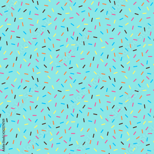 Cuadros en Lienzo Sprinkles Seamless Pattern - Colorful sprinkles on solid background repeating pa