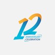 12 Year Anniversary Celebration Vector Template Design Illustration