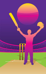 Wall Mural - cricket player hitting big shot