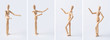 © voyata - collection of wooden mannequin on white background