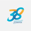 38 Year Anniversary Celebration Vector Template Design Illustration