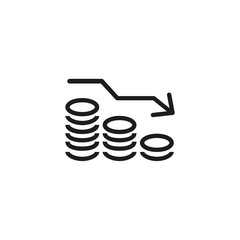 Poster - Money reduction line icon
