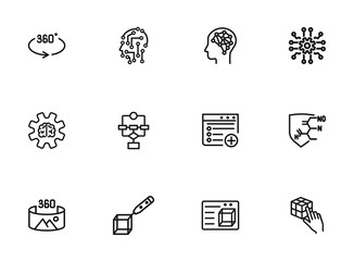 Poster - Modern technologies line icon set