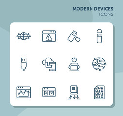 Poster - Modern devices icons