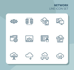 Poster - Network line icon set