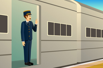 Train Conductor Illustration