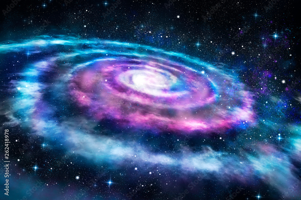 Background of colorful galaxy in the universe - obrazy, fototapety, plakaty 