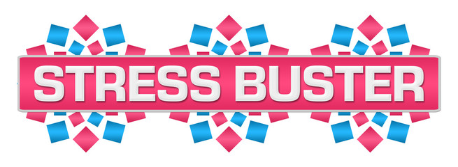 Sticker - Stress Buster Pink Blue Circular Blue Bar 