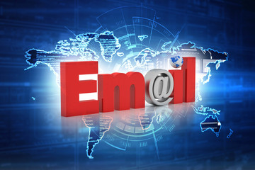 Poster - 3d illustration Network community concept .e mail sign
