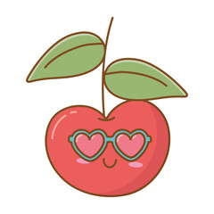 Poster - cherry with heart sunglasses