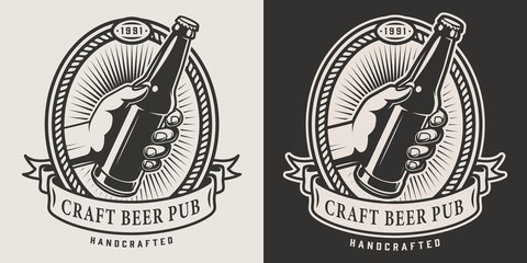 Monochrome craft beer logo