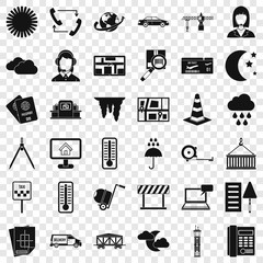 Aufkleber - Professional dispatcher icons set. Simple style of 36 professional dispatcher vector icons for web for any design