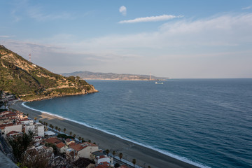 Wall Mural - View of a Southern Mediterranean Coastal Village Southern Italy