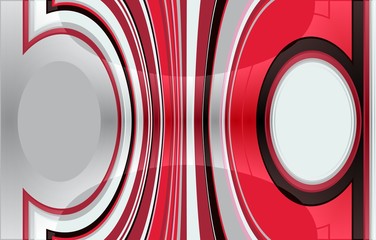 abstract coloured background with two circles on the right and left. in the middle are vertical stripes which are bent to the circles. with light effect.