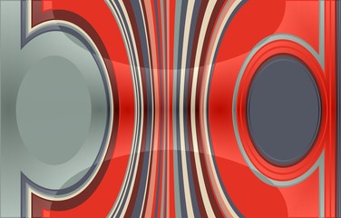 abstract coloured background with two circles on the right and left. in the middle are vertical stripes which are bent to the circles. with light effect.