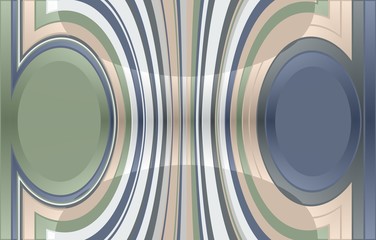 abstract coloured background with two circles on the right and left. in the middle are vertical stripes which are bent to the circles. with light effect.