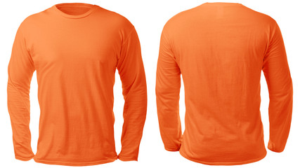 Wall Mural - Orange Long Sleeved Shirt Design Template