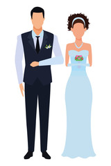 Wall Mural - groom and bride