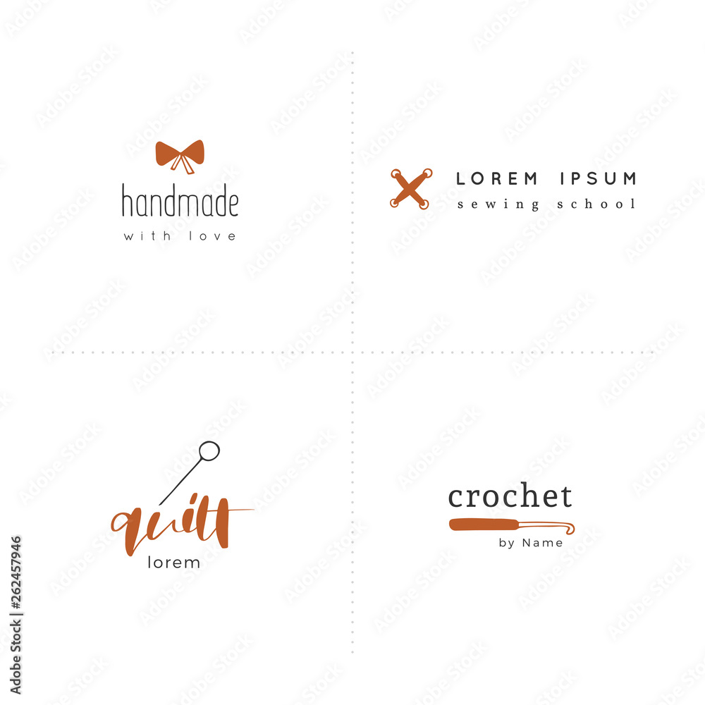 Isolated hand drawn elements. Vector colored set of handmade logo ...