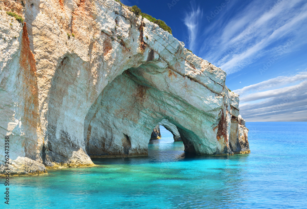 Obraz na płótnie Blue caves on Zakynthos island - Greece w salonie