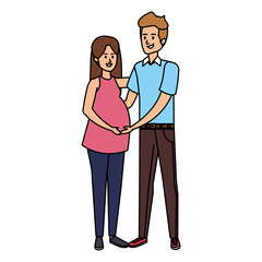 Wall Mural - young pregnancy woman and man