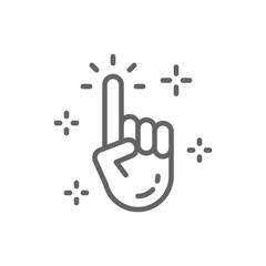 Sticker - Vector clean hand, cursor, click line icon.