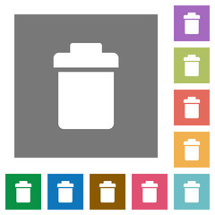 Sticker - Single trash square flat icons