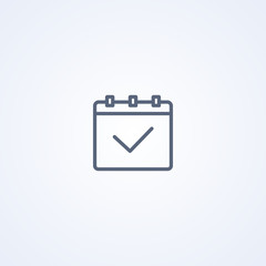 Poster - Calendar check date, vector best gray line icon
