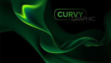 Poster - The background template of curvy stripes in vector.  It is suitable for being as a template, landing page in science or technology related theme.