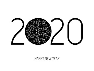 Wall Mural - 2020 Happy New Year numbers with snowflake.
