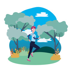 Wall Mural - woman running with sportswear