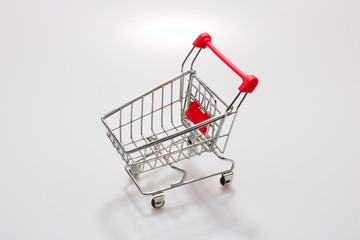 shopping trolley isolated on white