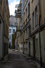 Naklejka na meble Narrow lane in the Old Town of Vilnius. Lithuania