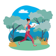 Wall Mural - woman running with sportswear