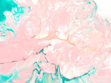 Pink And Turquoise Creative Abstract Hand Painted Background, Marble Texture