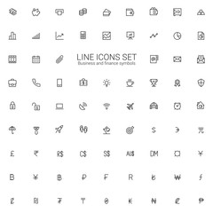 Poster - Business and finance web line icon set