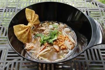 Poster - Pork noodle with vegetable and soup delicious