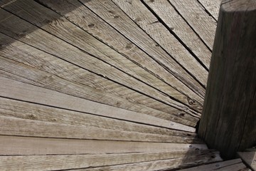 Swirled wooden walkway 