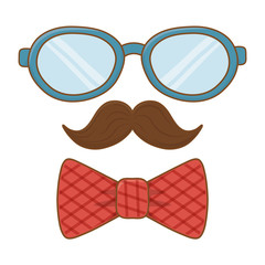 Poster - glasses with moustache and tie bow