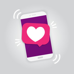 Poster - social media notification, likes notification, vector illustration