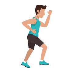 Poster - fitness man running sideview