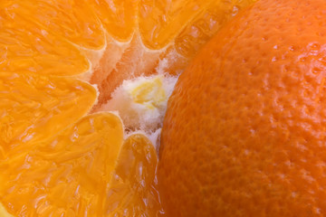 Sliced mandarin citrus background