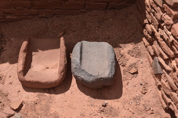 Flagstaff, AZ., U.S.A. June 5, 2018. Wupatki ruins of the Wupatki National Monument. Built circa 1040 to 1100 A.D. by the  Sinagua.  Approximately 100 people called Wupatki home by 1100 A.D. 